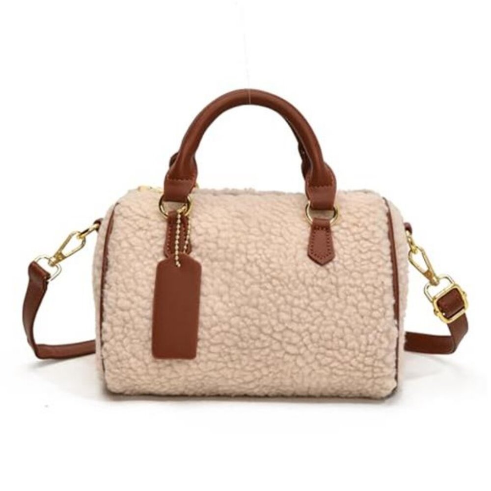 Fuzzy Purses for Women Cute Furry Tote Bag Faux Fur Purse Top-Handle